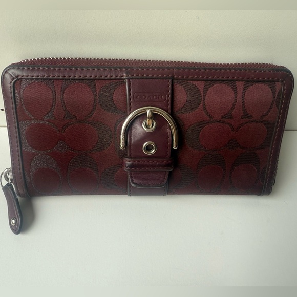 Coach Handbags - Coach Signature Jacquard Buckle Wallett​